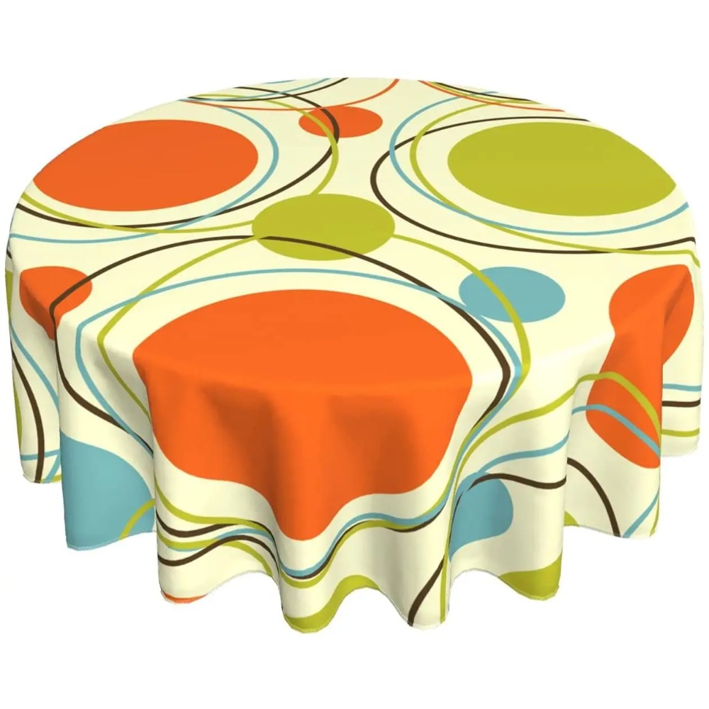 Century Textile & Sewing Supply Hours - Table Cloth Colorful 1950s Retro Abstract