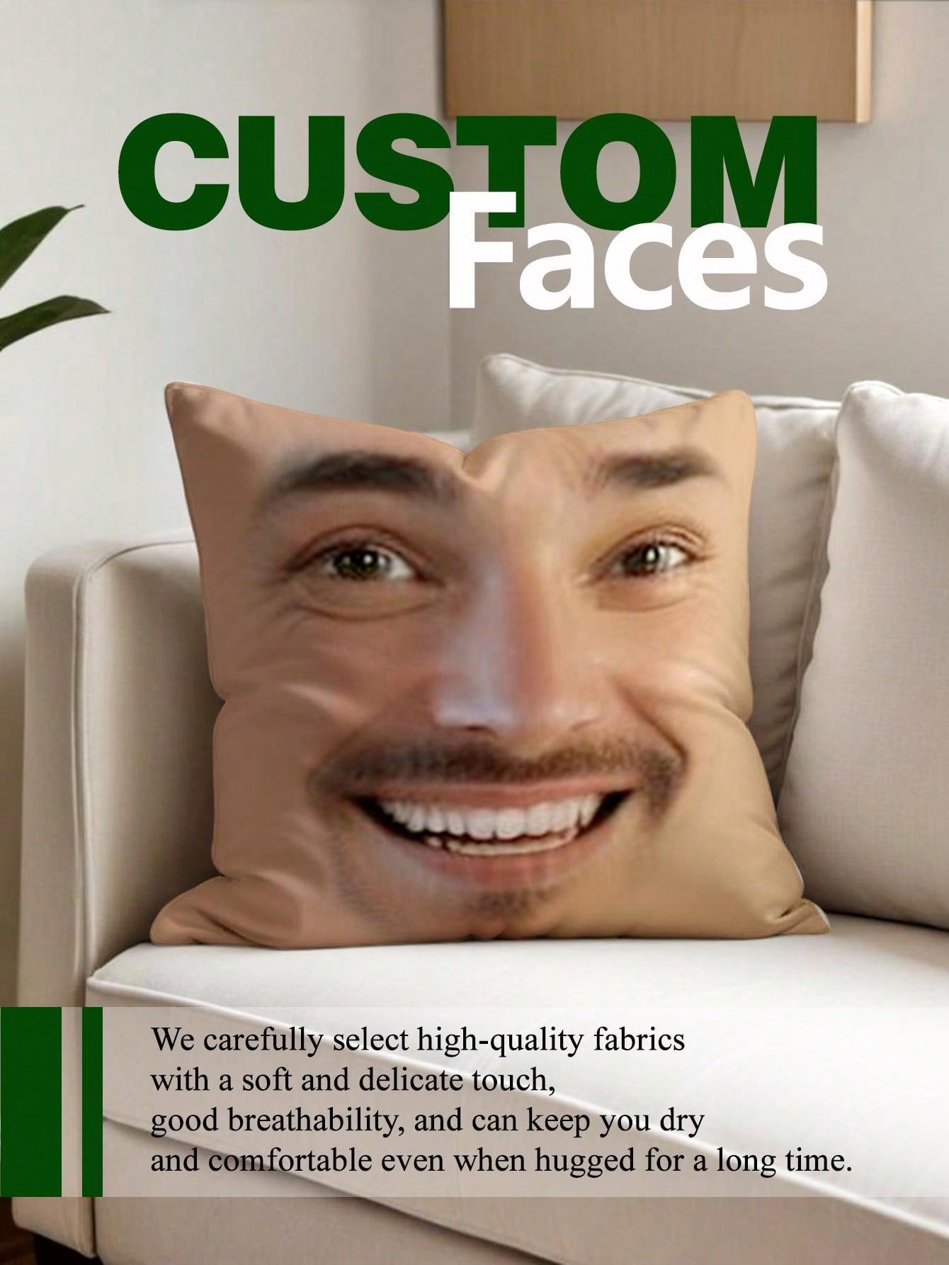 1pc Custom Face Square Pillow  - Sewing Custom ulasan dan harga