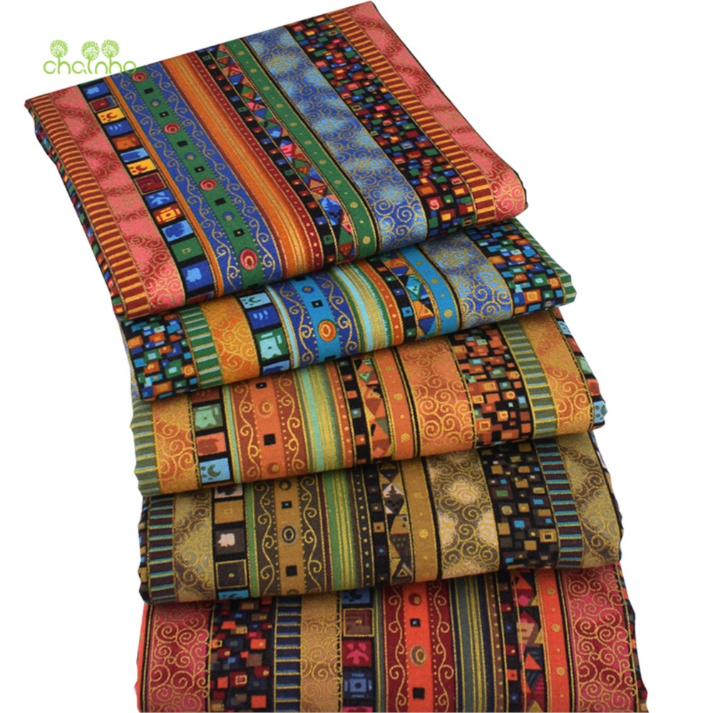 Chainho,Print Cotton Linen Fab - Sewing Geotextile Fabric ulasan dan harga