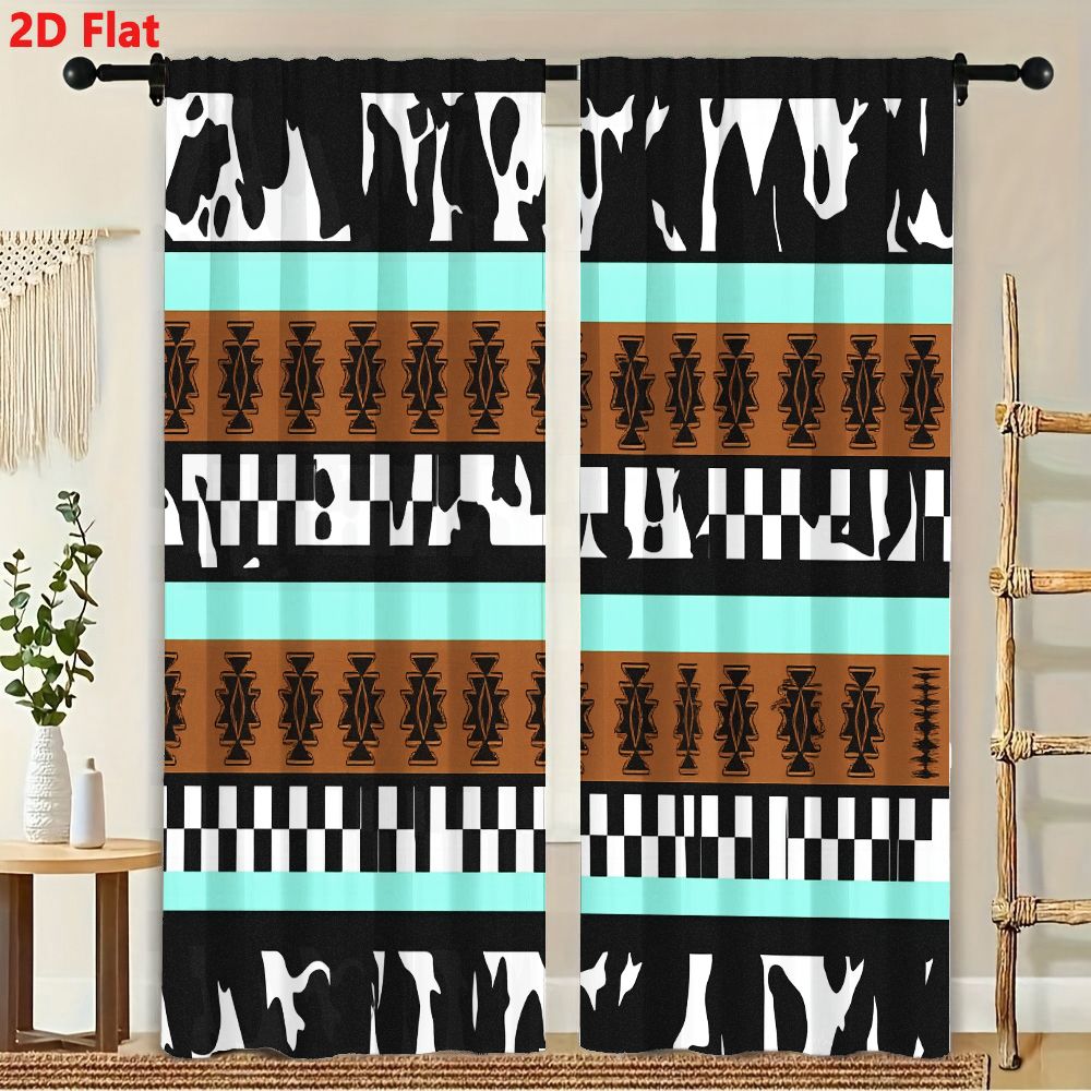 2Pcs Curtains 2D Flat Geometri - Century Textile & Sewing Supply By Owner ulasan dan harga