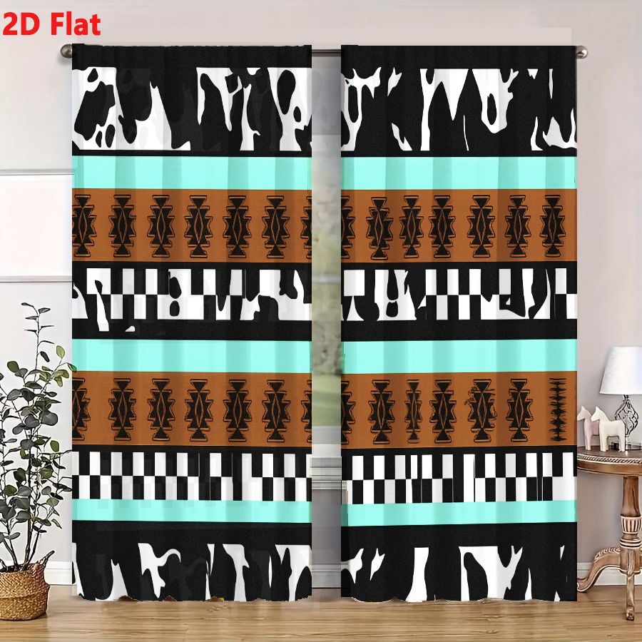 2Pcs Curtains 2D Flat Geometri - Century Textile & Sewing Supply By Owner ulasan dan harga