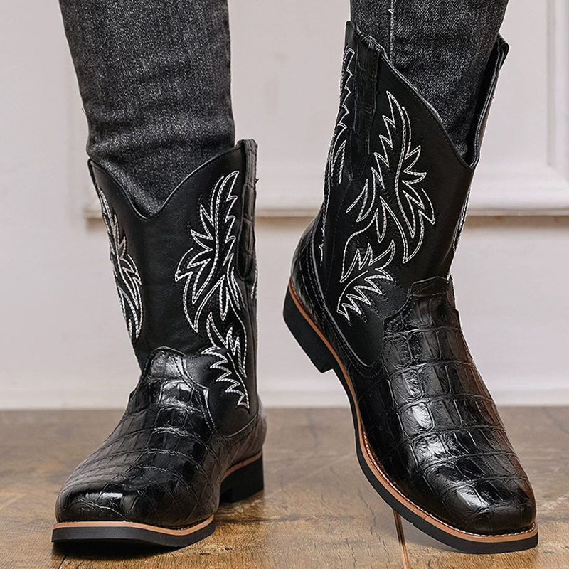 Retro Wide Toe Western Cowboy  - Sewing Embroidery Fabric ulasan dan harga