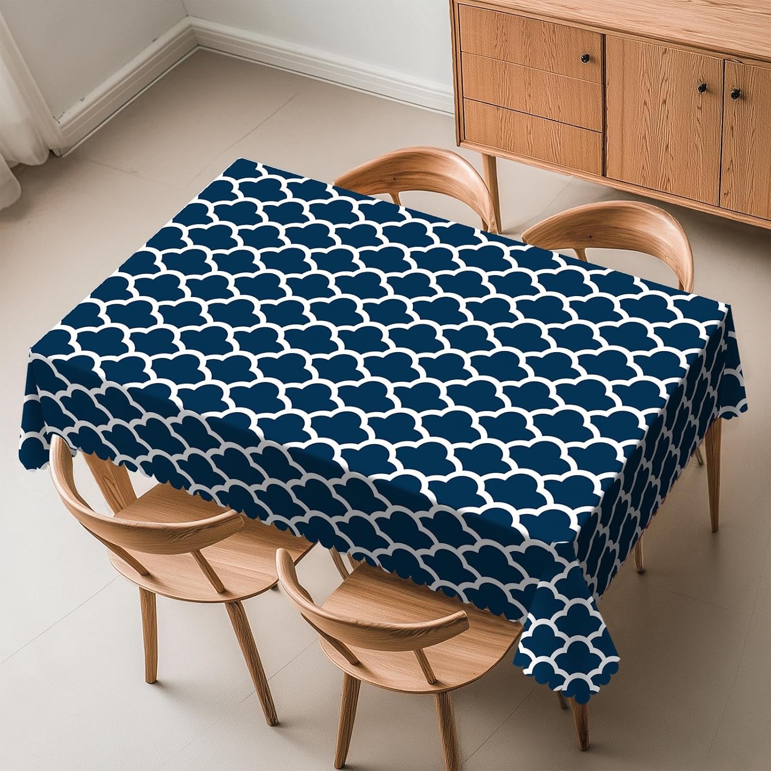 Blue Tablecloth Navy Cloud Sea - Century Textile & Sewing Supply Hours ulasan dan harga
