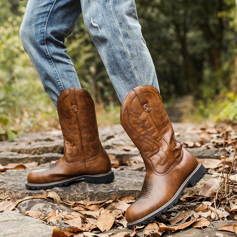 Men's Boots Classic Handmade E - Sewing Embroidery Fabric ulasan dan harga