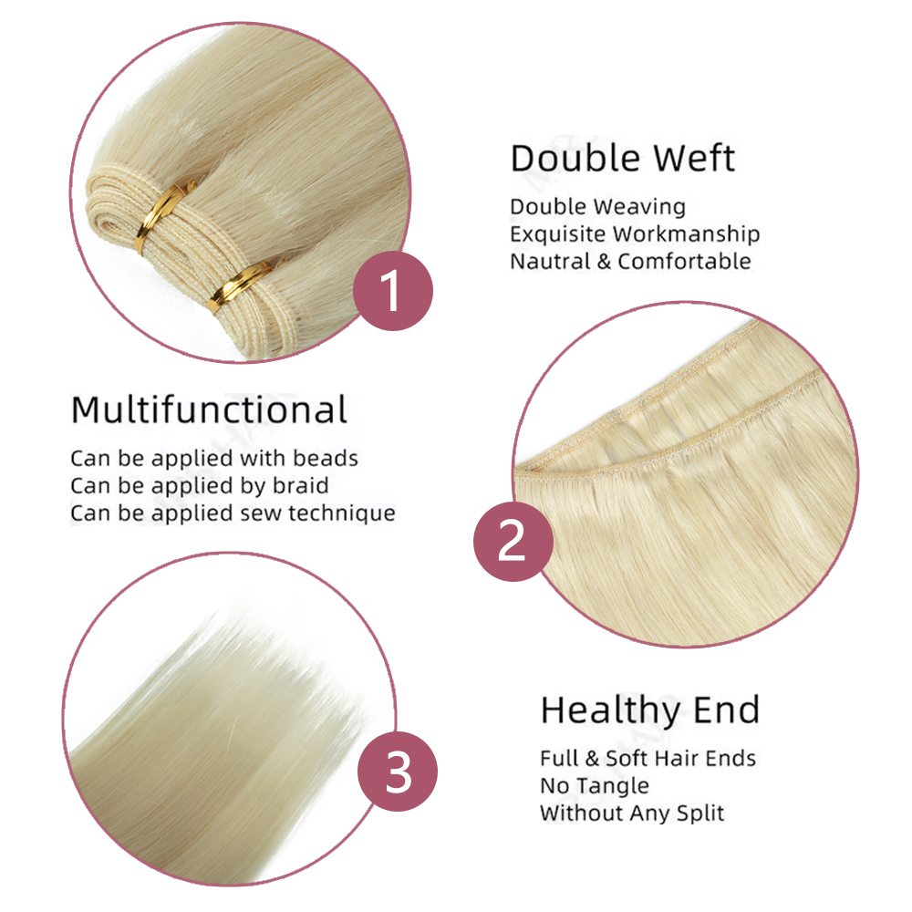 Ash Blonde Hair Wefts Human Ha - Sewing Lab ulasan dan harga