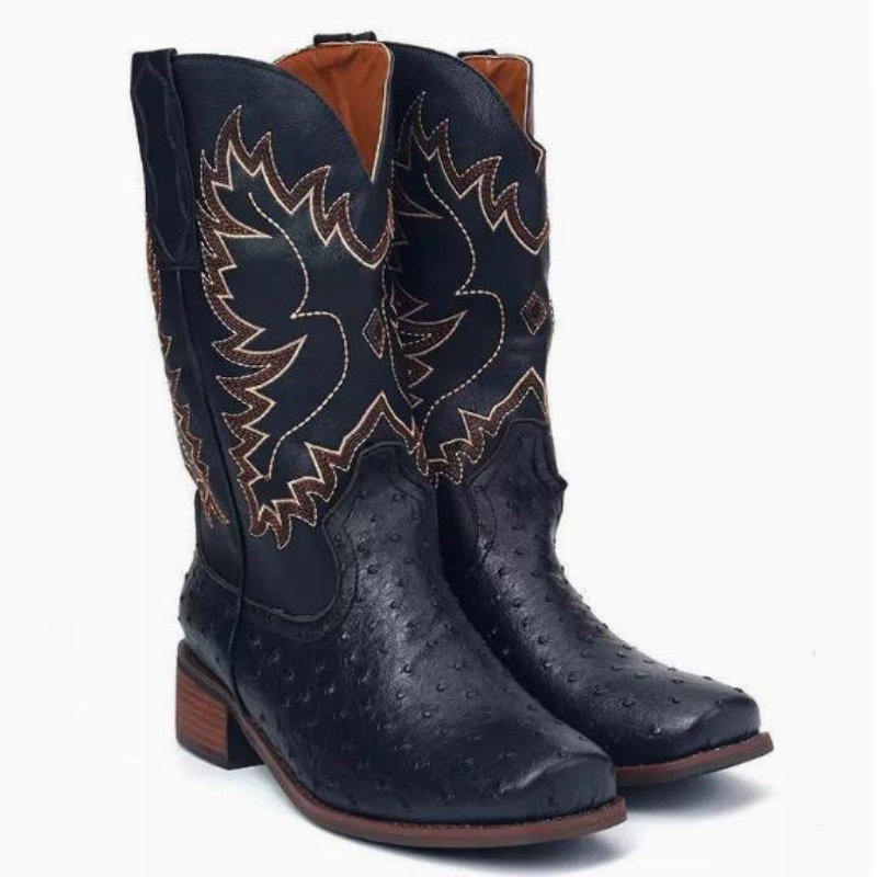 Men High Boots Embroidery Retr - Sewing Embroidery Fabric ulasan dan harga