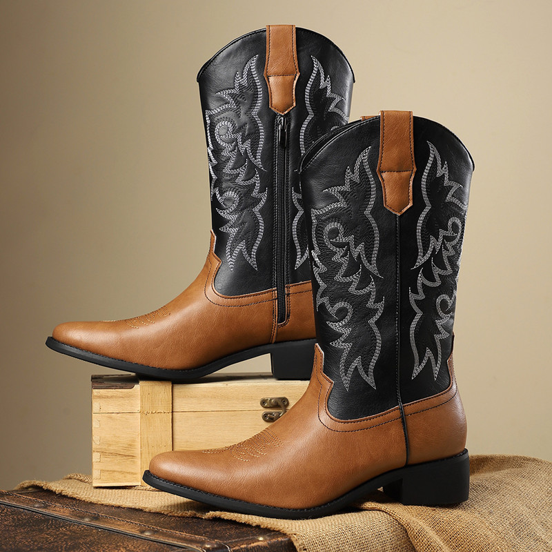 NEW Men High Boots Embroidery  - Sewing Embroidery Fabric ulasan dan harga