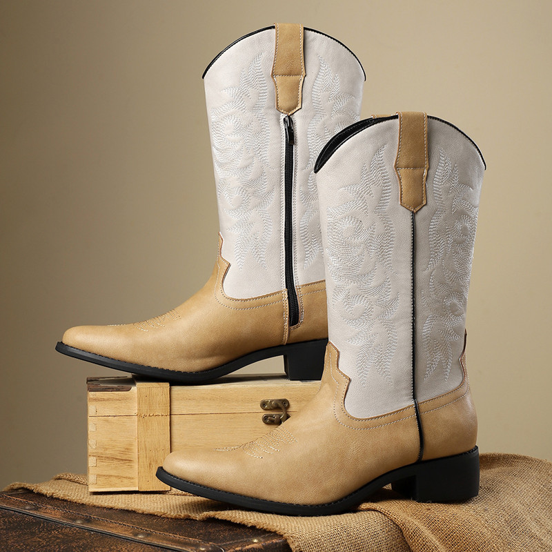NEW Men High Boots Embroidery  - Sewing Embroidery Fabric ulasan dan harga