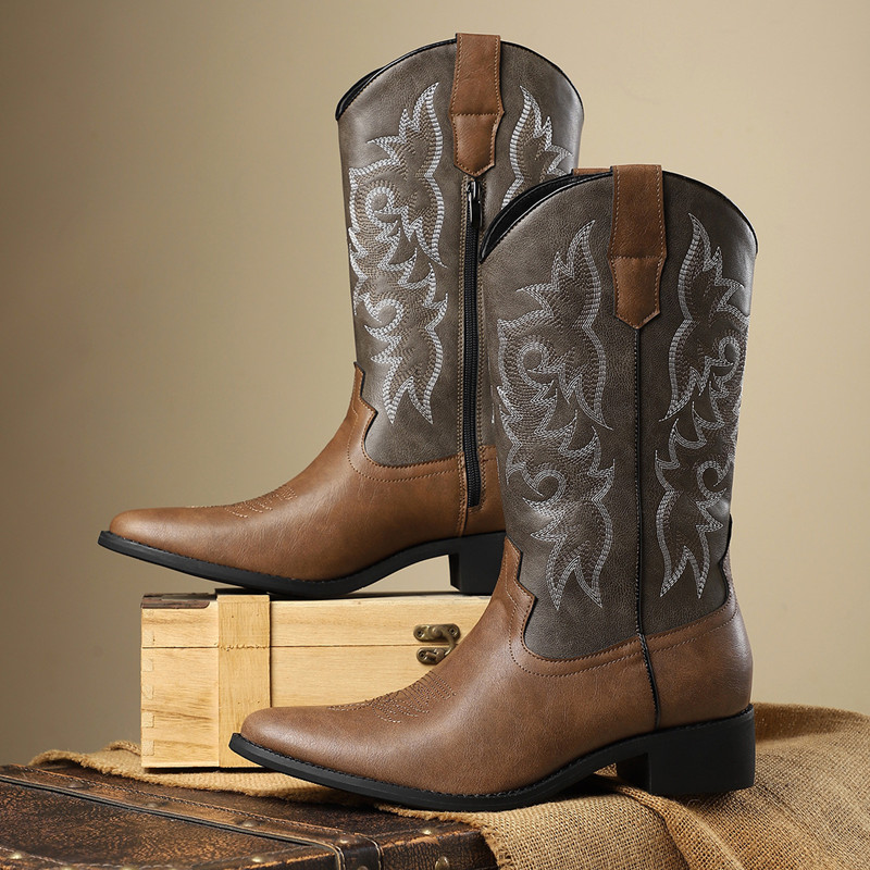 NEW Men High Boots Embroidery  - Sewing Embroidery Fabric ulasan dan harga
