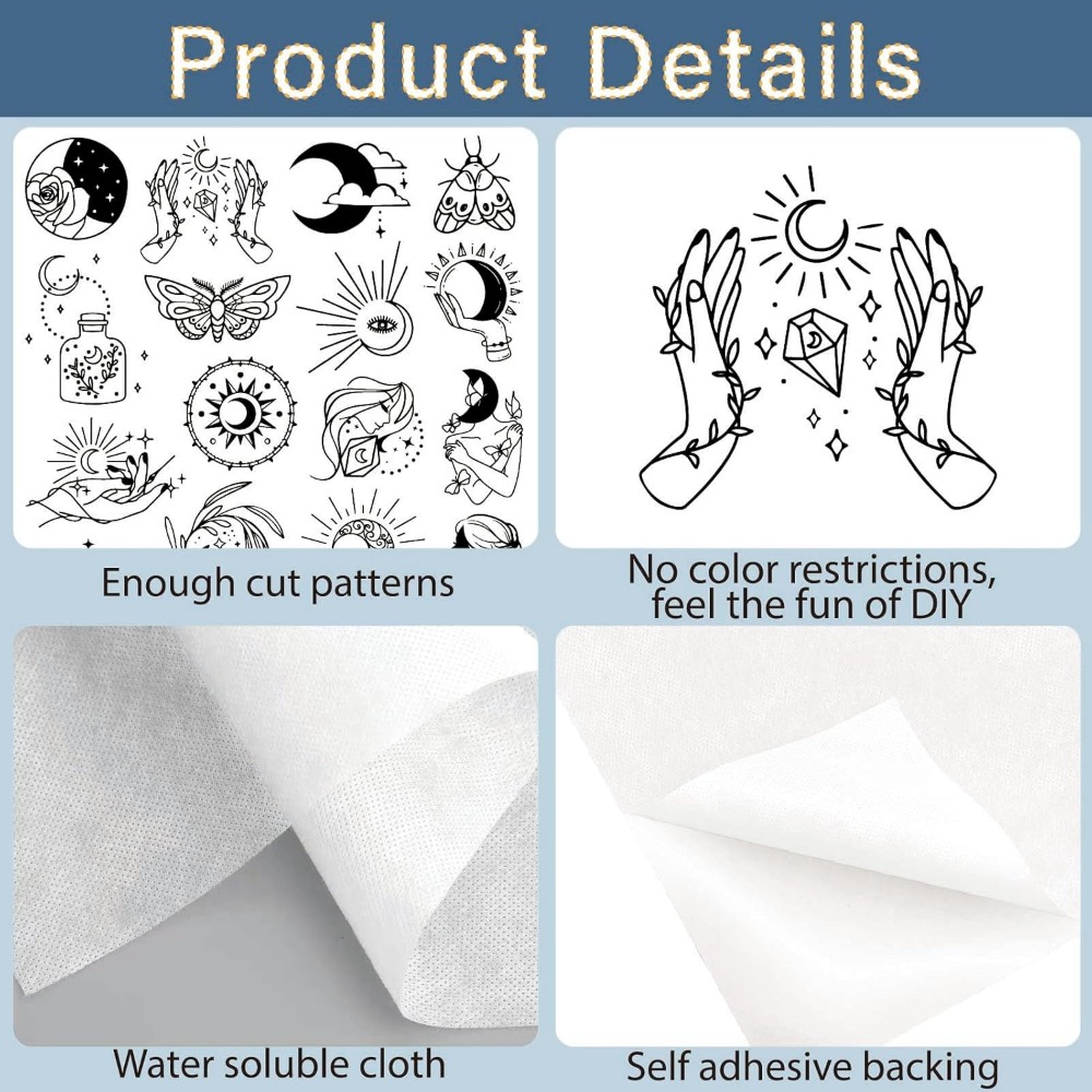 51Pcs Boho Moon Sun Water Solu - Sewing Embroidery Fabric ulasan dan harga